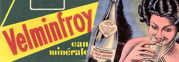 Eau minérale plate - Bouteille vintage en verre - Velleminfroy